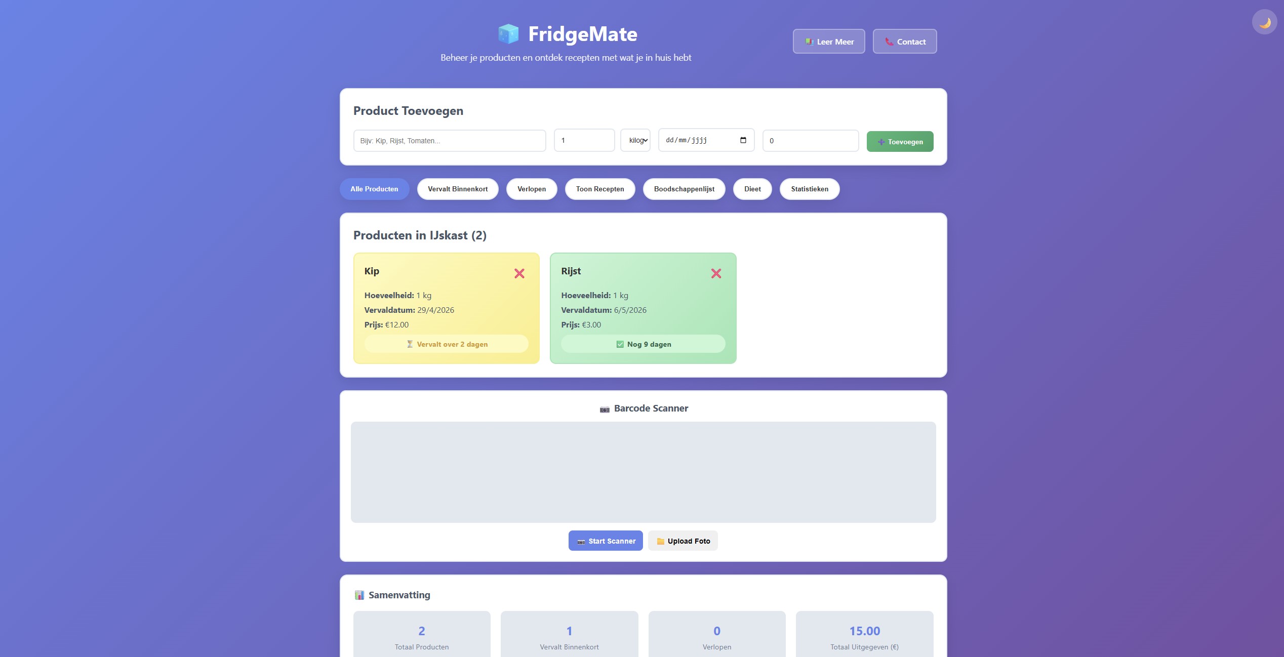 FridgeMate screenshot